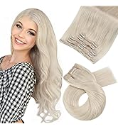 Moresoo Clip in Extensions Blond 30cm Doppelt Tressen Clip Extensions Remy Menschliches Haar Plat...