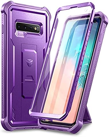 Dexnor for Samsung S10 Case, [Built in Screen Protector and Kickstand] Heavy Duty Military Grade Protection Shockproof Protective Cover for Samsung S10 - Black
