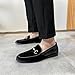 LCQL Men's Suede Loafer Shoes Penny Velvet Leather Fashion Slipper Casual Slip On Loafers Shoes Size 11.5 Black