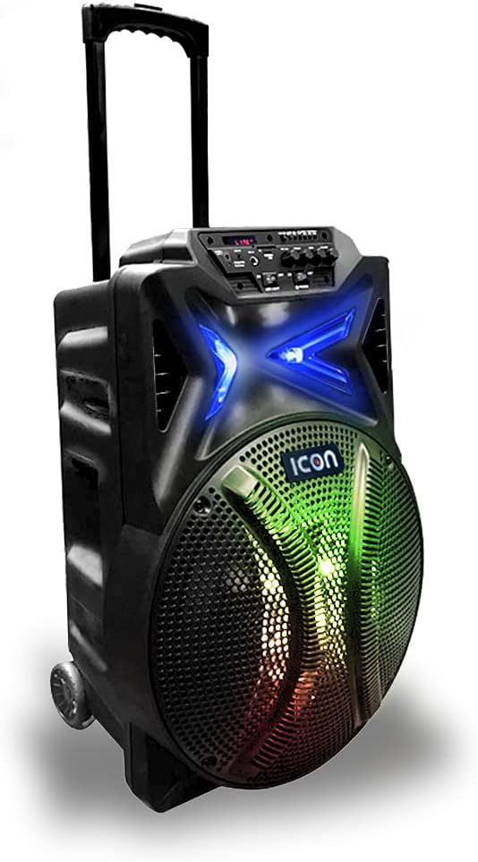 ICON Bafle Bluetooth 15” 12000 W PMPO con Batería Recargable :  Amazon.com.mx: Electrónicos
