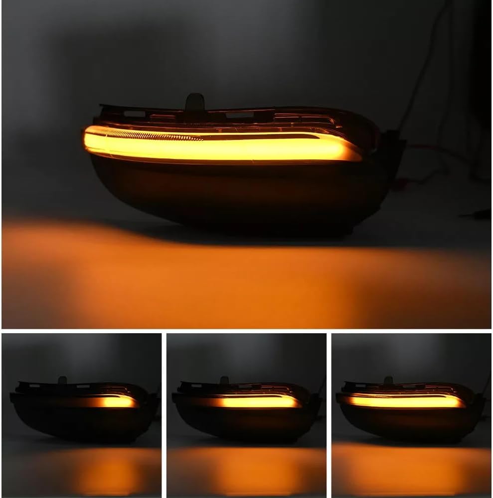 [2pcs] Side Mirror Sequential Turn Signal Lights for VW Golf MK6 2009-2013 GTI 6 2008-2013 Golf R20 2008-2012 Touran 2011-2015 Assemely-Smoked Lens