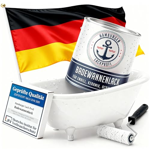 Hamburger Lack-Profi RAL 9010 - Pintura para bañera (2,5 L), color blanco brillante