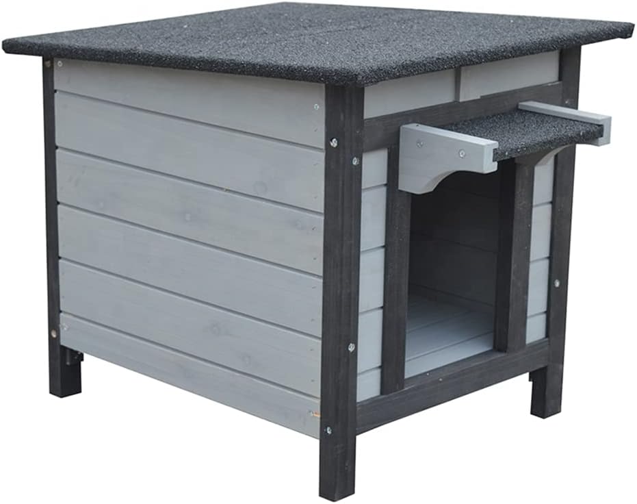 BUNNY BUSINESS Rabbit/Guinea Pig/Cat Wooden Hide House Run Hide - 50 x 42 x 43cm (DARK GREY)