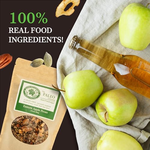 Image of Maple Nut Kitchen Eastern Apple Pecan Paleo Granola 10 oz - Grain Free, Vegan, Gluten Free, No Sugar Added, Low Carb Granola with Pecans, Pumpkin Seeds & Dried Apples - Clean, Oat Free, Healthy Cereal