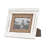 RiteSune Farmhouse Wooden Picture Frame 4x6 Tabletop and Wall Mounted, Photo Collage Frame Horizontally and Vertically, Present for Every Festivel(White)