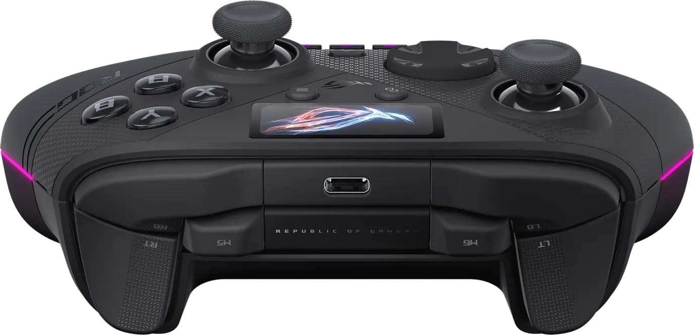 ASUS ROG Raikiri II Pro Controller di gioco wireless per PC, frequenza di polling 8K, joystick TMR sostituibili a caldo, trigger a doppia modalità, pannello a colori RGB, Bluetooth 5, wireless a 2,4