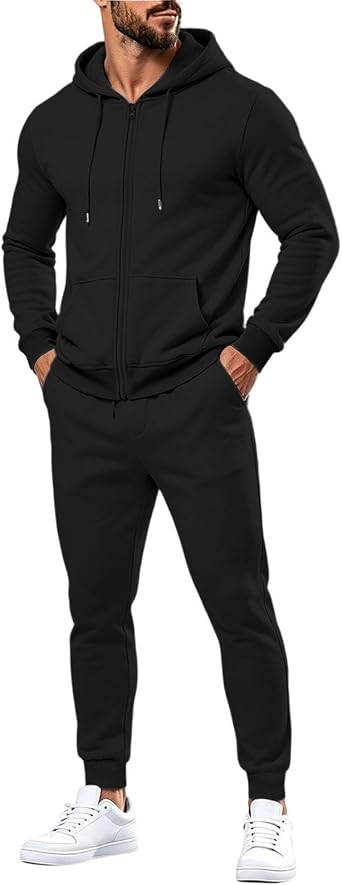 Mens Tracksuit 2 Piece Full Zip Hoodie and Sweatpants Set Athletic Outfit