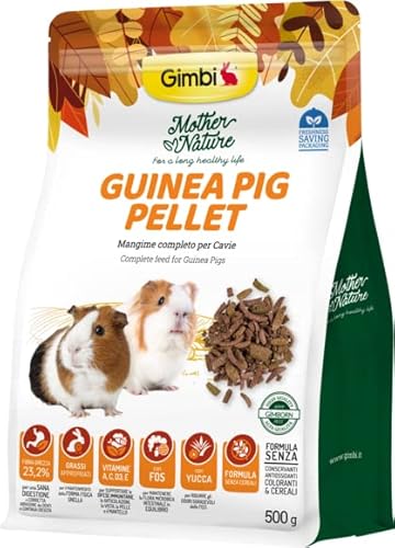 Gimbi Mother Nature Guinea Pig Pellet Alimento Completo In Pellet Per Cavie Adulte Senza Conservanti E Coloranti 500 G