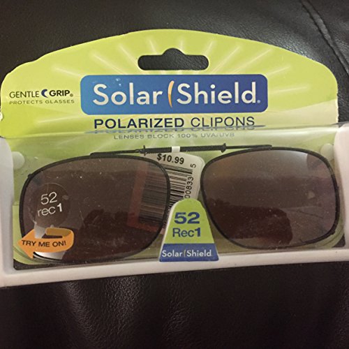 Solar Shield Driving Lens 52 Rec 1 Polarized Clip on Sunglasses 100% Uva/uvb Protection