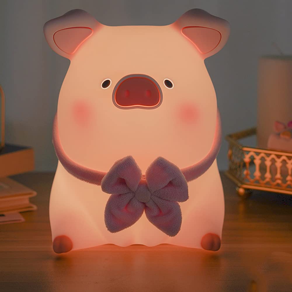 Śliczna świnka lampka nocna do pokoju lampka nocna sypialnia lampka nocna ładowanie lampka nocna karmienie dziecka lekka atmosfera ze spaniem lampka nocna dekoracja pokoju ozdoby na biurko