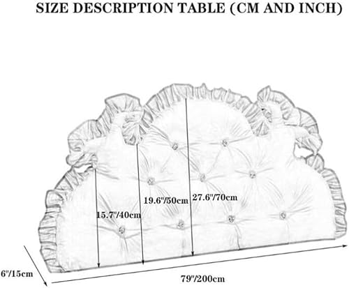 Miniatura 7 de Almohada de lectura, cojín de apoyo para cabecero, tamaño King, almohada para sentarse, litera grande, funda extraíble y lavable, color rosa, 79