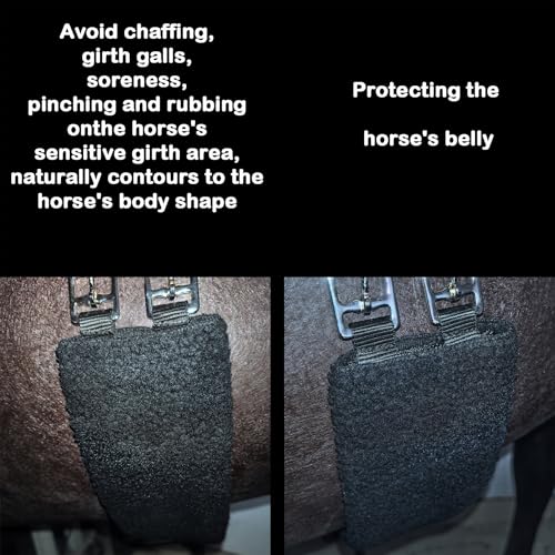 57Lilina Capa de circunferência de lã de cavalo, capa de adestramento de pele de carneiro premium pa