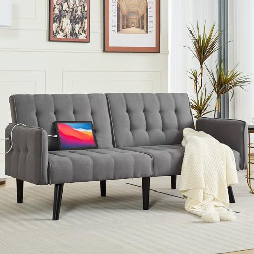 Tyboatle 65 Inch Convertible Futon Sofa Bed W/ 2 Usb thumb #1