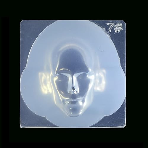 Miniatura 5 de Molde de silicona 3D para fondant de cara humana, molde de arcilla de polímero de chocolate, molde de resina epoxi para cabeza de muñecas,