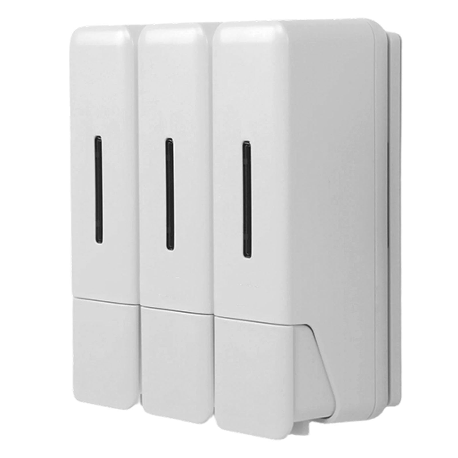 Dispenser di Sapone Manuale Design a Tenuta Stagna a 3 Camere per Doccia, Bagno, Dispenser di Liquidi da 250 Ml (Bianca)