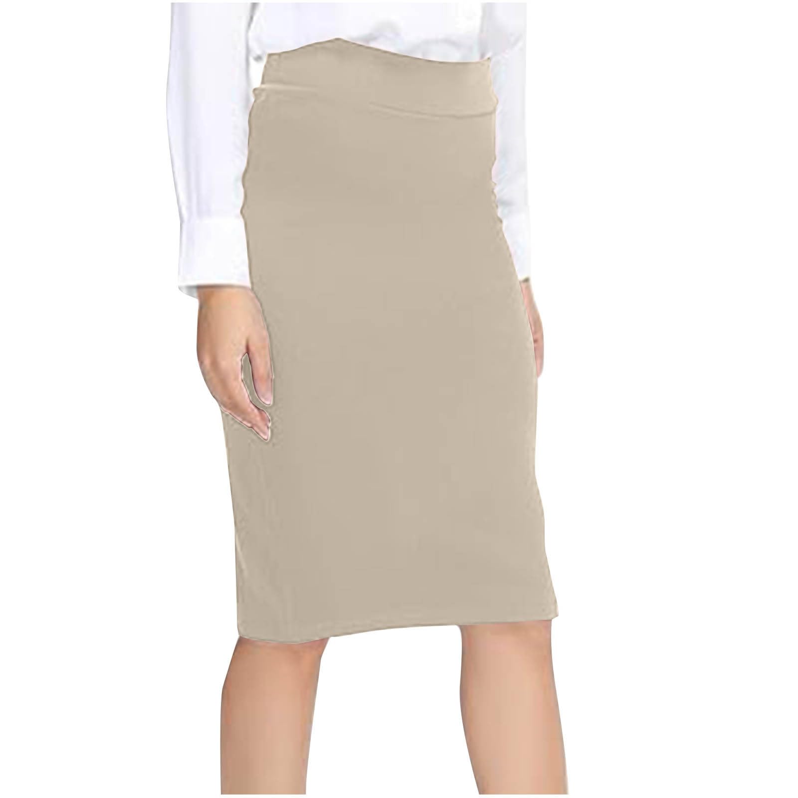 Womens High-Waisted Pencil Skirt Stretchy Bodycon Skirt for Work Office Wear Casual Days and Comfortable Fit