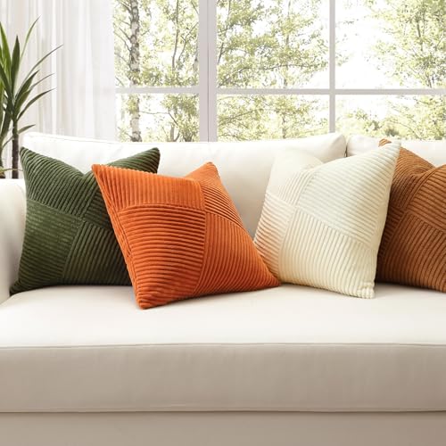Housse de coussin velours 66x66 vert olive lavable canapé et lit - 6