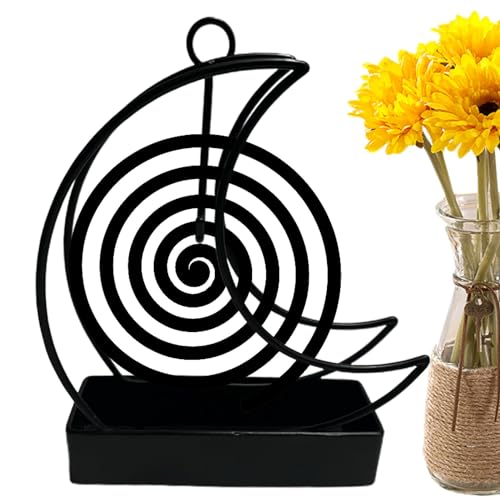 Samuliy Soporte de incienso Fly – Quemador de incienso portátil Moon Star, soporte ignífugo de hierro, soporte retro de acero inoxidable para jardín, patio, hogar