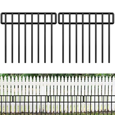 HIHADUUM 20Ft(L) X 13Inch(H) Garden Fence Animal Barrier - 14 Pack No Dig Fence Animal Barrier Fence Panels Metal Fencing Edging Border for Dog Rabbits and Outdoor Patio Yard Decorative Bottom Blocker
