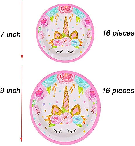 HASAKA Fournitures de fête sur Le thème de la Licorne, y Compris Les Assiettes, nappes de Serviettes pour la fête d… - Image 5