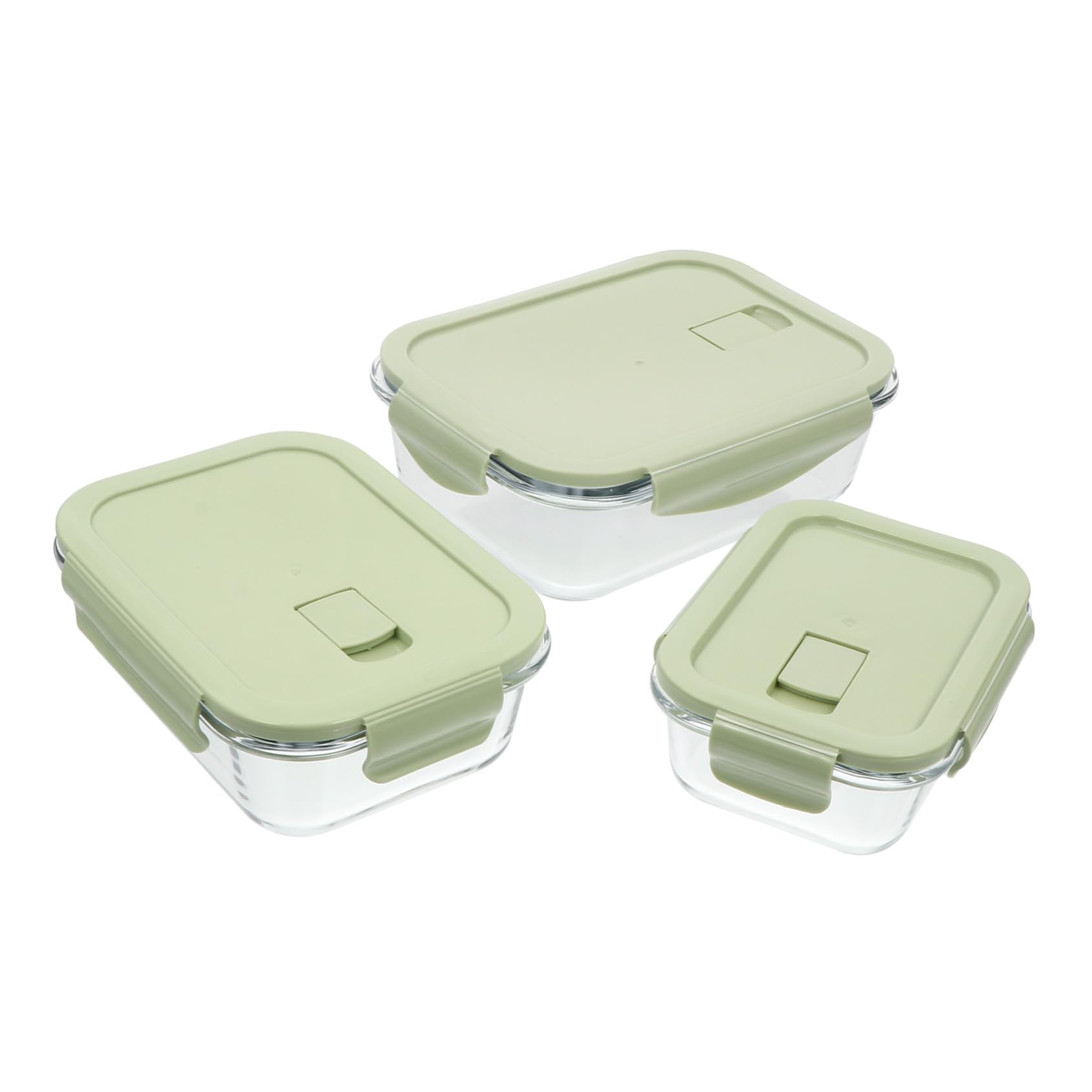 3 pièces Boîte Lunch Verre avec Compartiments Étanches Conteneurs Repas Résistants Chaleur Adaptés Bureau Voyage et Lave-vaisselle Boîtes Repas pour Conservation Fraîcheur