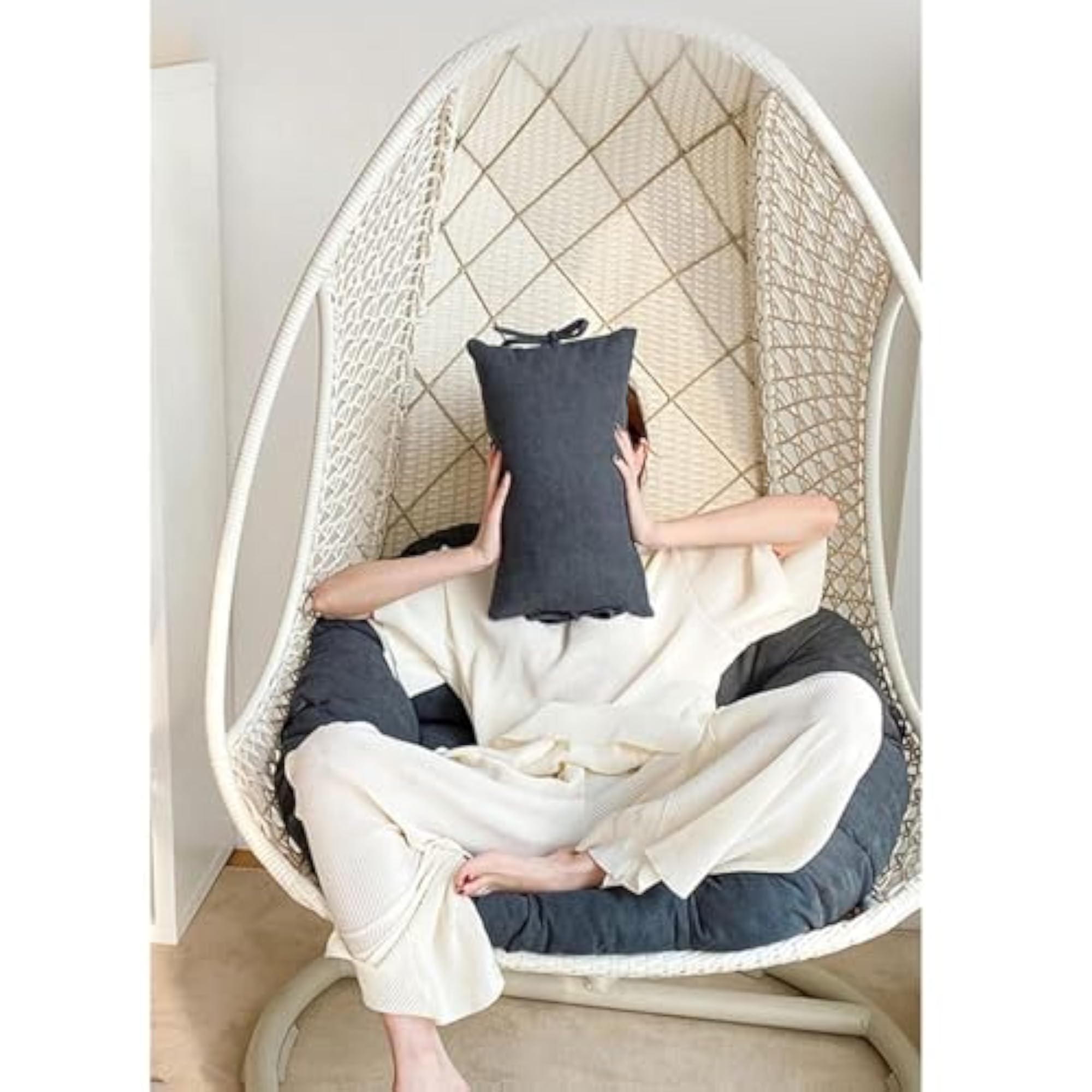 Dark Gray Hanging Rocking Chair Cushion with Pillow