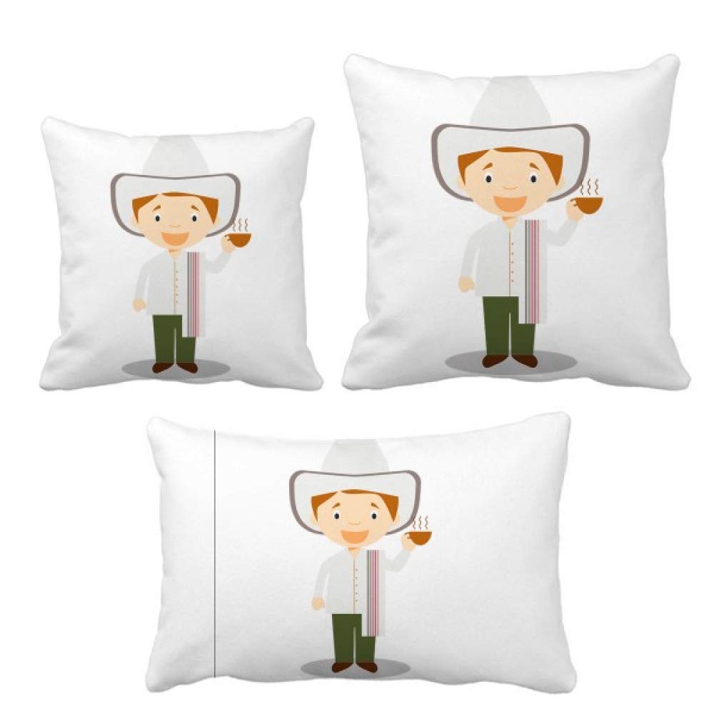 Coussin Colombie White Hat en textile Premium pour une décoration de canapé élégante et durable