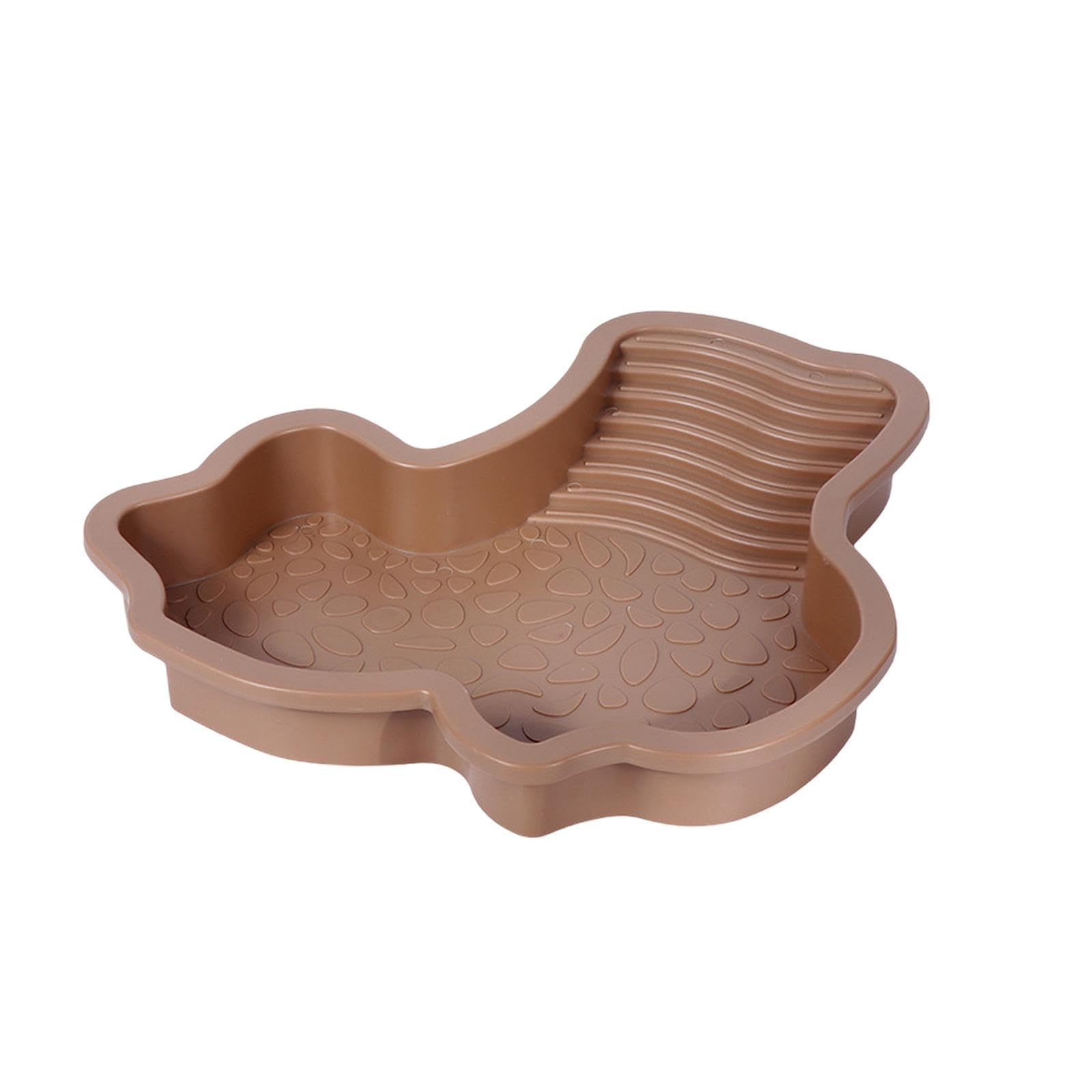 Piscine pour reptiles marron jaune ergonomique et stable