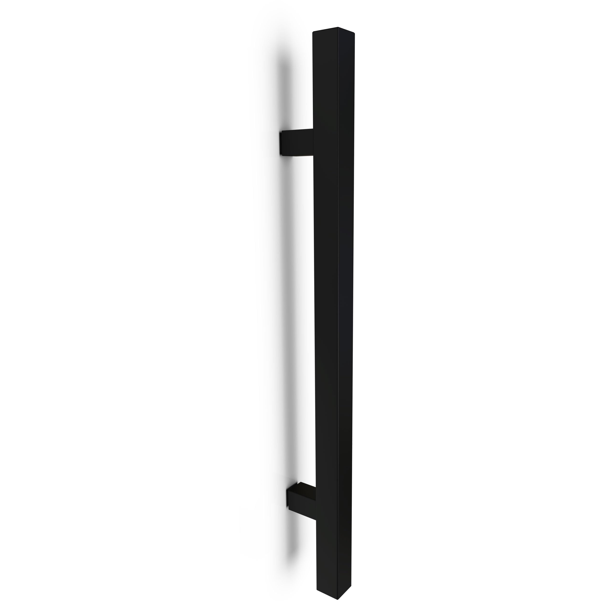 Oppali Powder Coated Black (Ral 9005) Black Stainless Steel Square Rectangle Entrance Door Pull Handle Art.520 | Square T-Bar | 120Cm Total Length