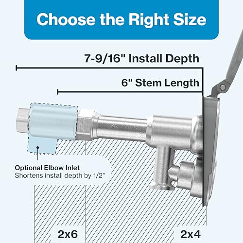 Image of Aquor House Hydrant V2+ Frost Free Outdoor Faucet, Anti Siphon Valve with Quick Connect, Frost Proof Flush Wall Hose Bib, 6 inch Stem, 7-9 /16 inch Install Depth, Slate Gray