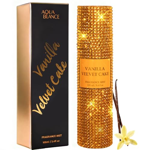 AQUA BLANCE Body Spray for Women, Vanilla Velvet Cake, Diamond embellished Fragrance Mist, 3.4 fl oz