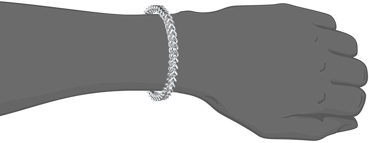 Mens Sturdy Curb Cuban Link Chain Bracelet 316L Stainless Steel Gold Plated/Silver 6/12/14mm Width 8.5/8.9/9.4 inch Length with Gift Box (Silver 6mm): Clothing, Shoes & Jewelry