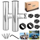 10L0L Fishing Rod Holder for Golf Cart, Stainless Steel Rod Holder Side Mount 7/8'' to 1'' for EZGO, Yamaha, Club Car (2 Pack)