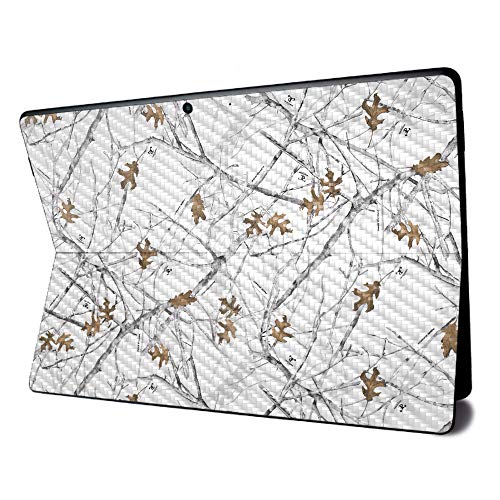 Image of MightySkins Carbon Fiber Skin for Microsoft Surface Pro X - Conceal Snow | Textured Carbon Fiber Finish | Easy to Apply, Remove, and Change Styles | Made in The USA