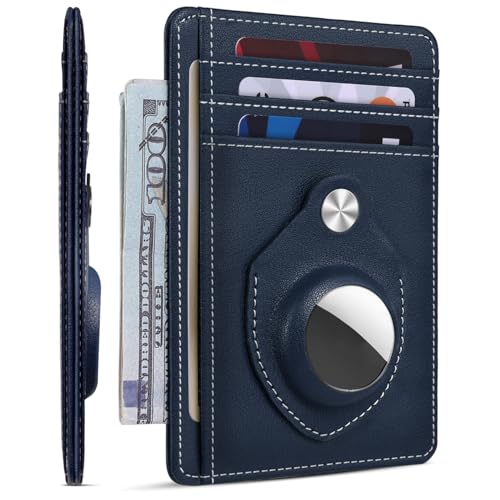 Image of RUNBOX Slim Minimalist Front Pocket Air Tag Holder Wallet for Men, RFID Blocking Card Holder Mens Wallet Gifts for Men Dad