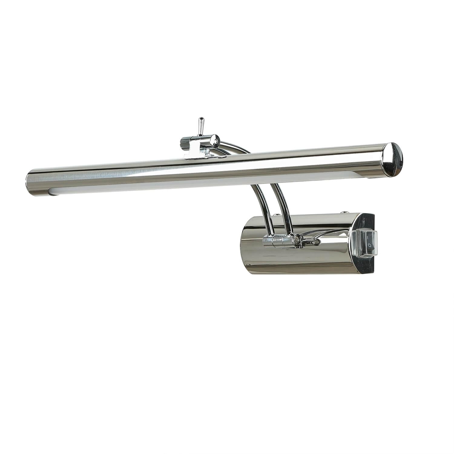 Licht-Erlebnisse LED Spiegelleuchte Chrom IP44 mit Schalter schwenkbar 4000 K B: 40 cm Metall Wandlampe Spiegel Bad Badezimmerleuchte Wand