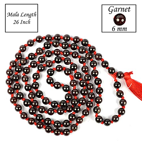 Image of Reiki Crystal Products Natural Reiki Feng-Shui Mala Necklace 6 mm Crystal Stone 108 Bead Jaap Mala for Men and Women