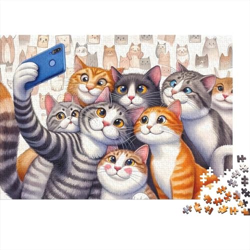 Rompecabezas de gatos 1000 piezas para adultos, rompecabezas de cartón 70 x 50 cm de alta calidad