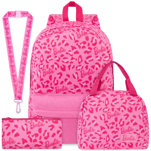 Get Trend Barbie Girls Corduroy Backpack 4 Piece Set