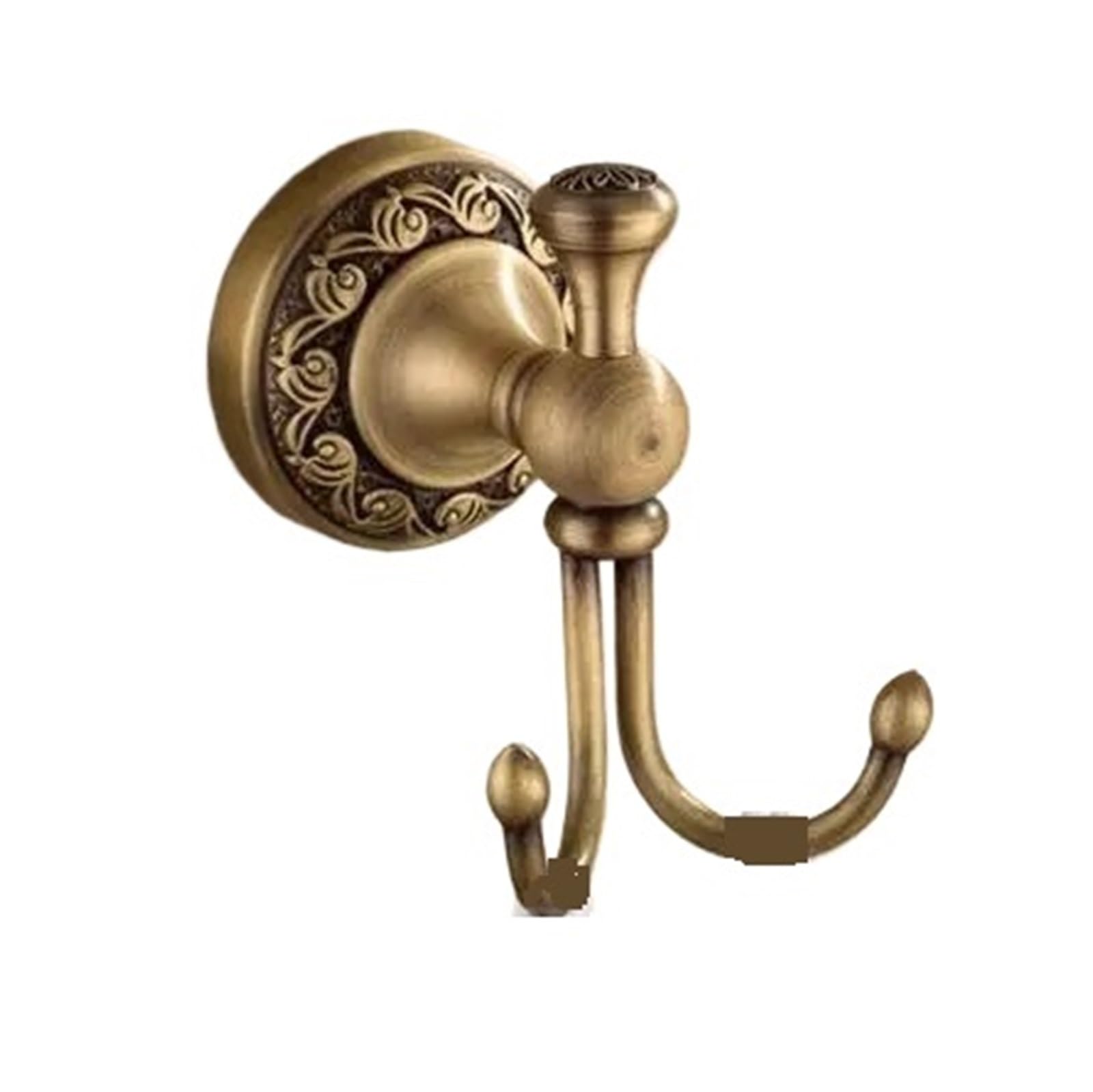 Tyuhduyur Bathroom Hardware Antique Brushed Copper Carved Base Bathroom Accessories Bath Towel Shelf Towel Bar Paper Holder Cloth Hook Fashionable(Toilet Brush Holder) (Dual Hook)