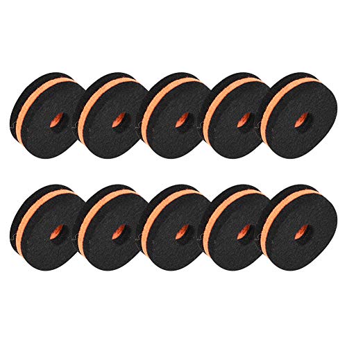 RiToEasysports Drum Kit Cymbal Felt Pad Replacement 10pcs Black Orange Lightweight Sleeve Protects Cymbals for Musicians