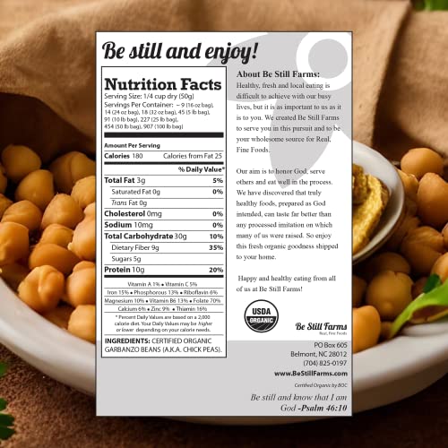 Image of Organic Chickpeas Garbanzo Beans Dry 2.8 lb - Dried Chick Peas - Great Protein for Tofu, Tahini - Similar to Soy Beans | USDA Certified | Vegan | Non-GMO | Gluten Free
