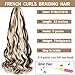 COOKOO 9 Packs French Curly Braiding Hair 22 Inch for Goddess Box Braids with Loose Wave Curly Ends Mix Black and Blonde Pre Stretched French Curls Synthetic Hair Extentions for Women P1B/27/613#