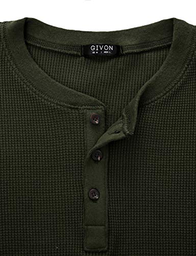 GIVON Men’s Henley T-Shirt – Lightweight Waffle Knit Tee with Button Neckline, Textured Cotton Pullover4