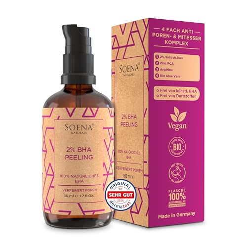 Bio 2% BHA Peeling + Wirkstoffe • 100% Natürliches BHA • Anti-Poren & Mitesser-Komplex • Salicylsäure für das Gesicht mit Zinc • Verkleinert & Verfeinert Poren - für unreine, Akne & fettige Haut