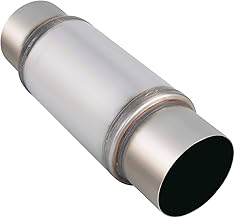 Piclafe 5" Inlet Exhaust Resonator, 5" Inlet/Outlet 17.3" Overall Length Stainless Steel Straight Exhaust Resonator Muffler