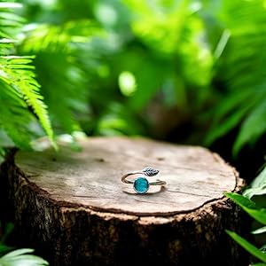 Bottled Up Designs Handmade Vintage Botanical Ring, Recycled Antique Glass Bottles, Sterling Silver, Eco Friendly, Made in USA, Birthday Gifts, Mothers Day, Women, Anniversary