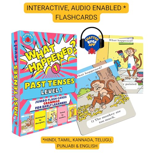 Learn Past Tenses and Future Tenses for Action Words | 60 Flashcards for Learning Verb Tenses | Learn English | Audio-Enabled in Hindi, English, Punjabi, Tamil, Kannada, Telugu