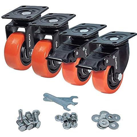 CoolYeah 3" Swivel Plate PVC Caster Wheels Cover