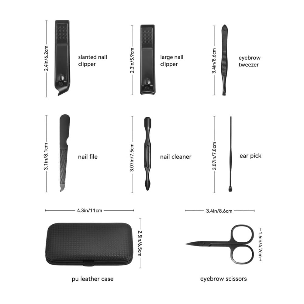 Kit Manicure e Pedicure da 7 Pezzi per Donna, Set di tagliaunghie e Strumenti per la Cura dei Piedi, tagliaunghie per Le Dita dei Piedi, tagliaunghie per Le Mani